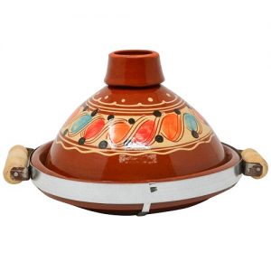 TAGINE DECORATED GLAZED w/Handle 30CM